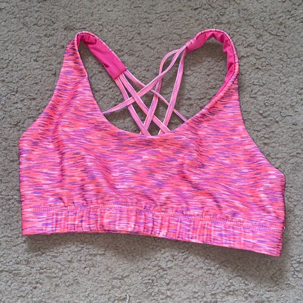 Pink sports bra